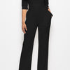 Mock Neck Tie-Waist Half Sleeve Jumpsuit