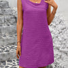 Asymmetrical Neck Sleeveless Mini Dress