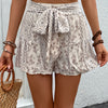 Tied Printed High Waist Shorts