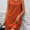 Asymmetrical Neck Sleeveless Mini Dress 