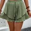 Tied Layered High Waist Shorts