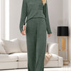 Round Neck Long Sleeve Top and Pants Set