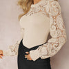 Lace Round Neck Long Sleeve T-Shirt