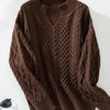 Cable-Knit Notched Long Sleeve Sweater