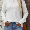 Textured Round Neck Long Sleeve T-Shirt