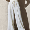 Honey Drawstring Elastic Waist Wide Leg Pants