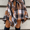 Tied Plaid Asymmetrical Hem Skirt