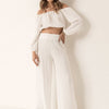 Off Shoulder Long Sleeve Top and Pants Set