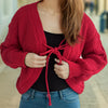 Tied Dropped Shoulder Long Sleeve Cardigan