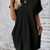 Pocketed Round Neck Short Sleeve Dress