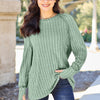 Round Neck Long Sleeve Knit Top