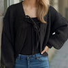 Tied Dropped Shoulder Long Sleeve Cardigan