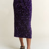 J.NNA Sequin Back Slit Midi Skirt