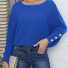 Full Size Boat Neck Long Sleeve Sweater