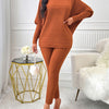 Turtleneck Batwing Sleeve Top and Pants Set