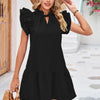 Tie Neck Ruffle Hem Dress