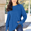 Round Neck Long Sleeve Knit Top