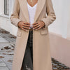 Devine Pocketed Collared Neck Long Sleeve Coat