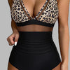 Leopard V-Neck Wide Strap One-Piece Swimwear