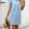 Ivy Lane Ruffled Notched Cap Sleeve Mini Dress