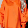 Exposed Seam Round Neck Long Sleeve Sweatshirt