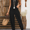 Wide Strap Jumpsuit with Pockets