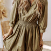 Johnny Collar Three-Quarter Sleeve Dress