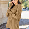 aRound Neck Long Sleeve Knit Top