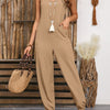 Wide Strap Jumpsuit with Pockets