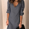 Full Size V-Neck Half Sleeve Dress