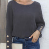 Full Size Boat Neck Long Sleeve Sweater