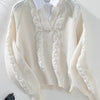 Cable-Knit Collared Neck Faux Layered Sweater