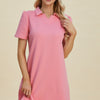 Double Take Full Size Texture Short Sleeve Dress