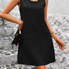 Asymmetrical Neck Sleeveless Mini Dress