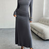 Devine Ruched Long Sleeve Maxi Dress