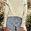 Contrast Round Neck Long Sleeve Sweater