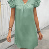 Ivy Lane Ruffled Notched Cap Sleeve Mini Dress