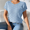 Round Neck Short Sleeve Knit Top