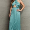 Ninexis Know Your Worth Criss Cross Halter Neck Maxi Dress