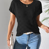 Round Neck Short Sleeve Knit Top