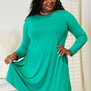 Zenana Full Size Long Sleeve Flare Dress with Pockets