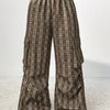 Plaid Wide Leg Pants with Pockets