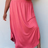 Doublju Comfort Princess Full Size High Waist Scoop Hem Maxi Skirt