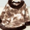 Furry Contrast Three-Quarter Poncho