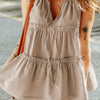 Tiered Frill Tie Neck Tank