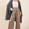 Mittoshop Striped Satin Elastic Waist Wide Leg Pants