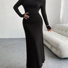 Devine Ruched Long Sleeve Maxi Dress