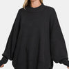 Zenana Side Sit Oversize Sweater