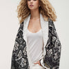 Open Front Long Sleeve Graphic Cardigan