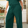 Plus Size Drawstring Waist Short Sleeve Jumpsuit